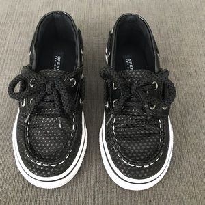 Black Sperry kids shoes Sz 8.5 preschool